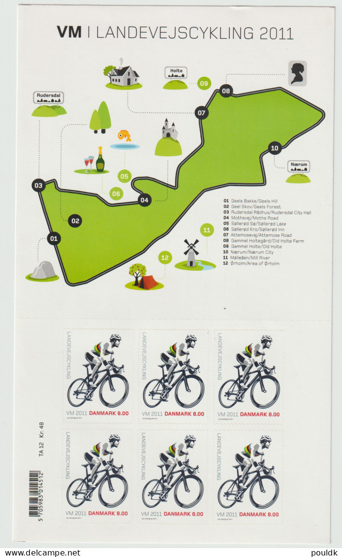 Denmark 2011 World Championship Cycling Souvenir Sheet MNH/**. Postal Weight 0,099 Kg. Please Read Sales Conditions - Ciclismo