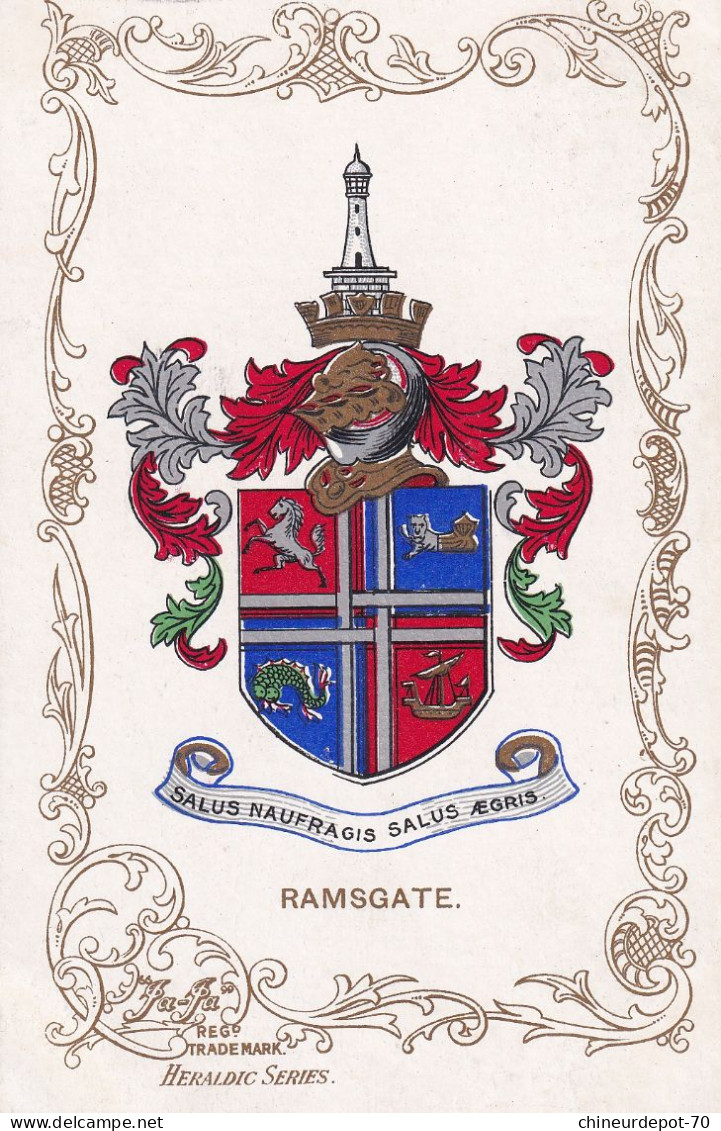 SALUS NAUFRAGIS SALUSAEGRIS RAMSGATE REG TRADE MARK HERALDIC SERIES - Ramsgate