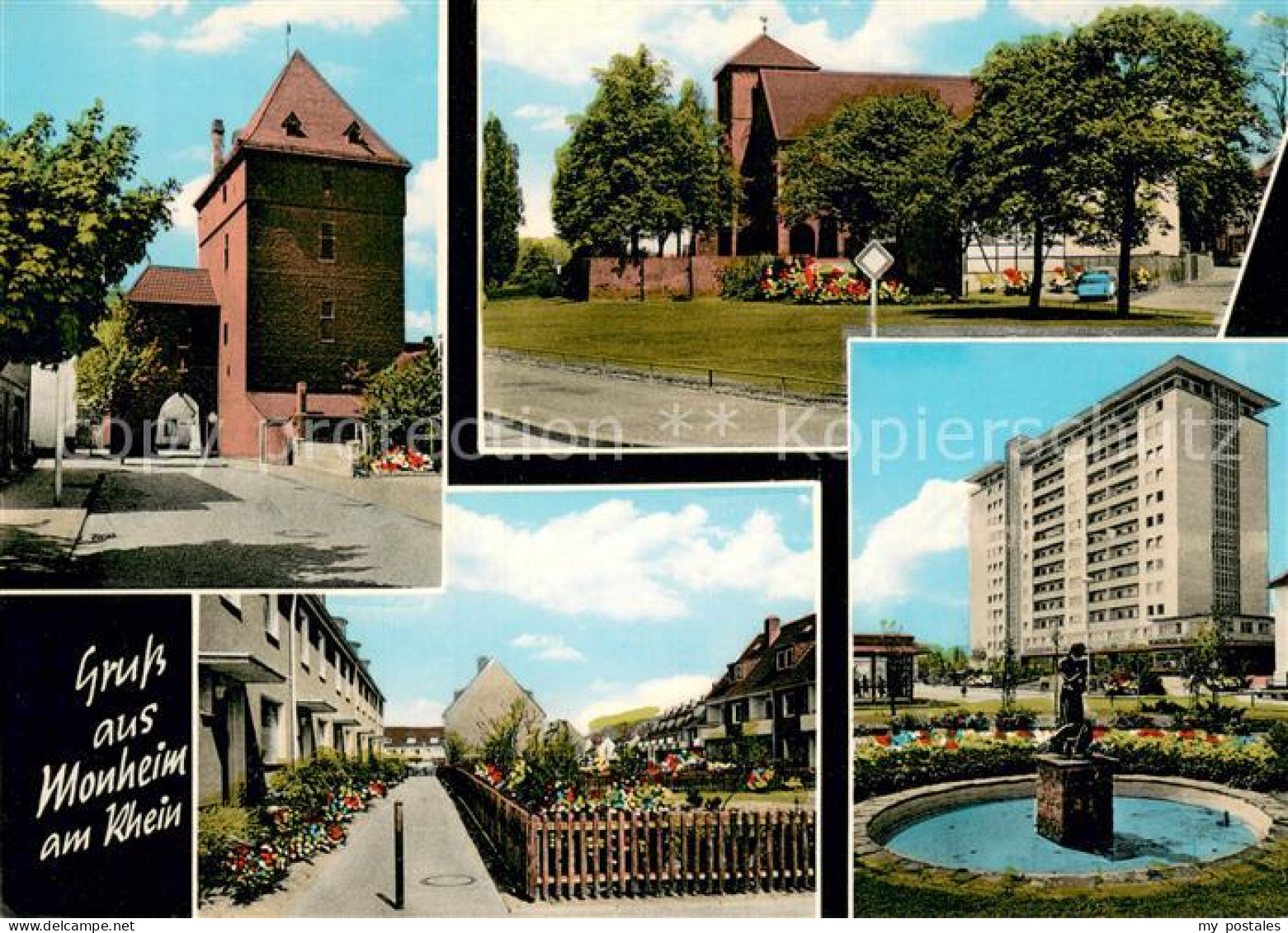 73689582 Monheim Rhein Staddtor Kirche Brunnen Hochhaus Monheim Rhein - Monheim