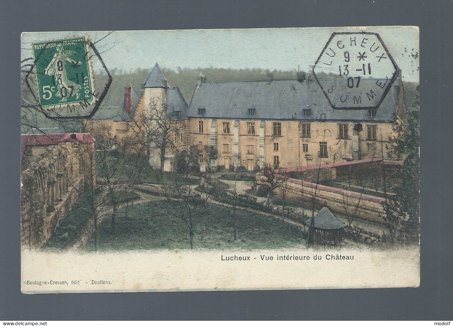 CPA - 80 - Lucheux - Vue Intérieure Du Château - Colorisée - Circulée En 1907 - Lucheux