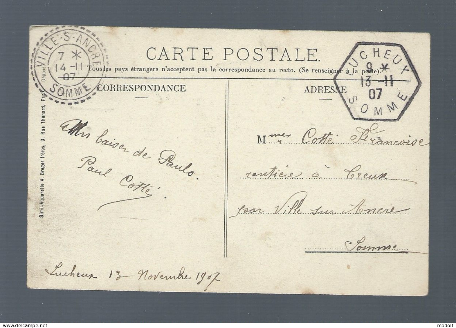 CPA - 80 - Lucheux - Vue Intérieure Du Château - Colorisée - Circulée En 1907 - Lucheux