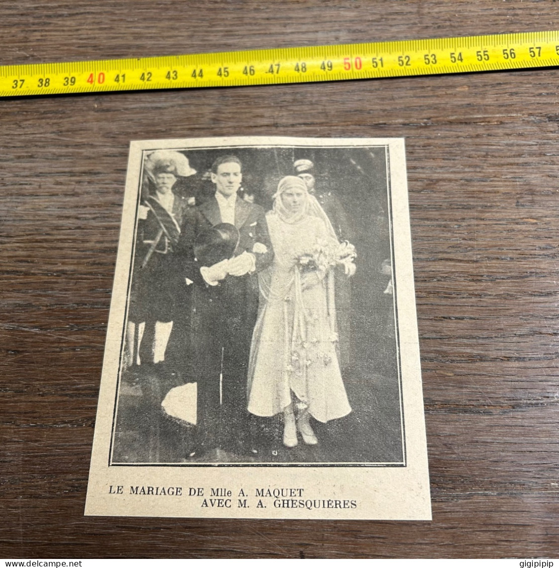 1930 GHI4 MARIAGE DE MIle Agnes MÁQUET AVEC M. André GHESQUIERES Mons-en-Barœul, - Collections