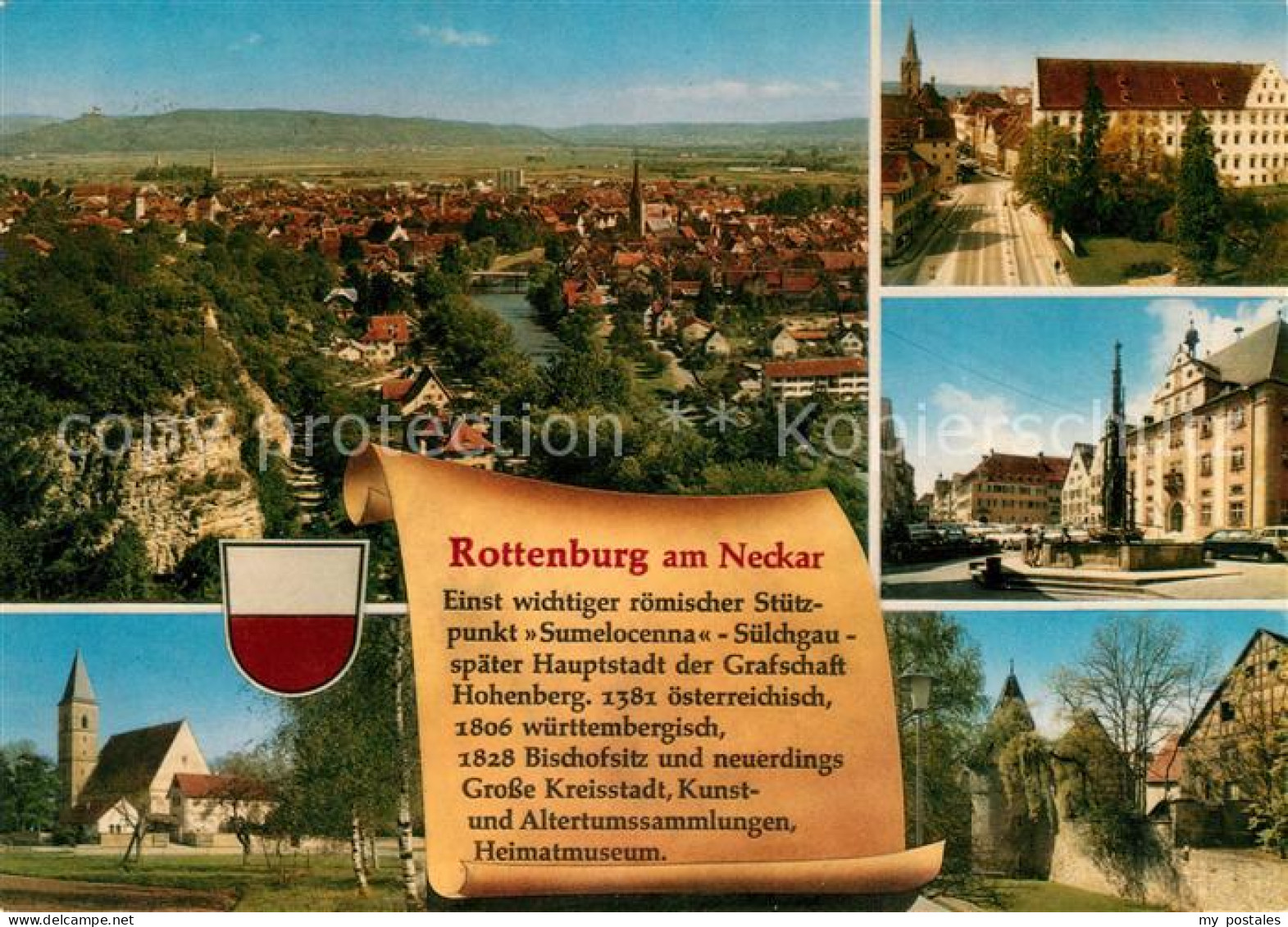 73079334 Rottenburg Neckar Panorama Brunnen Kirche Stadtmauer Rottenburg Neckar - Rottenburg
