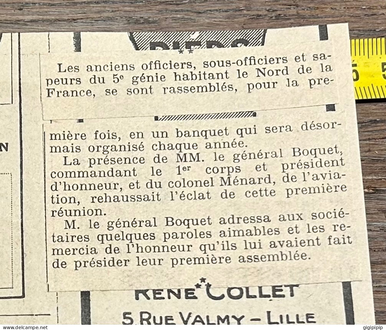 1930 GHI4 LE GROUPE DES ANCIENS DU 5º RÉGIMENT DE GÉNIE Général Boquet - Collections