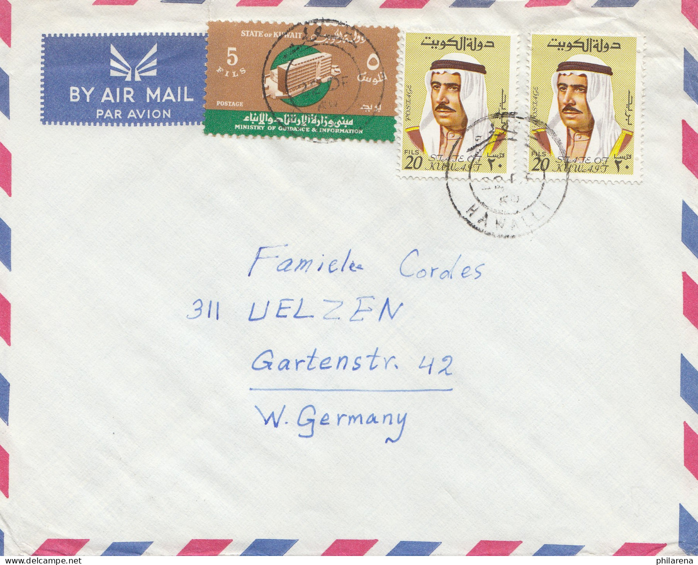 Kuweit: 1988 Via Air Mail To Uelzen - Kuwait