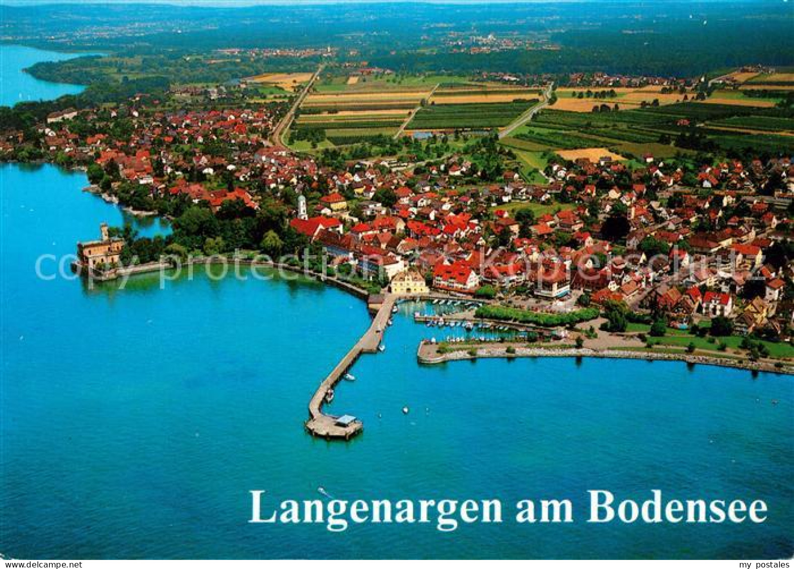 73077029 Langenargen Bodensee Fliegeraufnahme Hafen Landesteg Langenargen - Langenargen