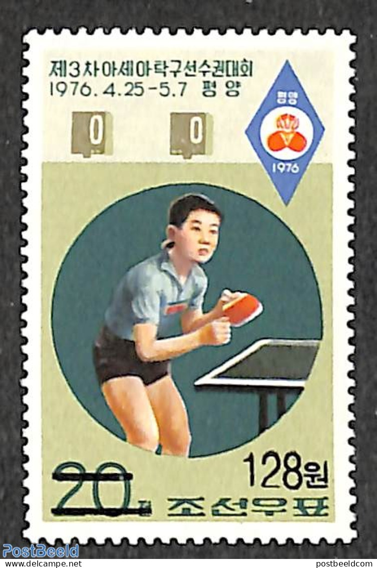 Korea, North 2006 128W On 20Ch Overprint, Stamp Out Of Set, Mint NH, Sport - Table Tennis - Table Tennis