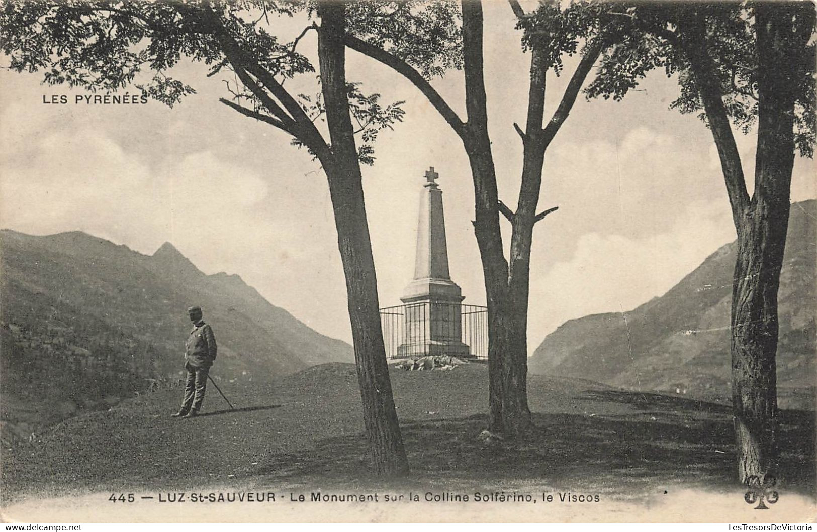 FRANCE - Luz St Sauveur - Vue Sur Le Monument Sur La Coline Solférino - Le Viscos - Carte Postale Ancienne - Luz Saint Sauveur