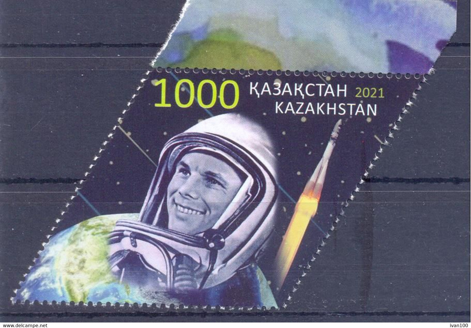 2021. Kazakhstan, 60y Of First Space Flight Of Y. Gagarin, 1v, Mint/** - Kazachstan