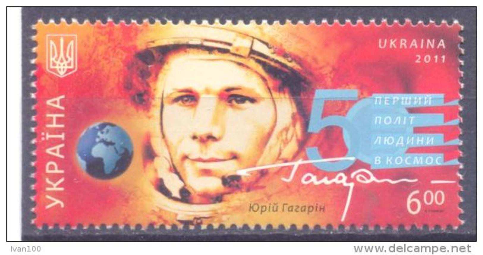 2011. Ukraine, Space, Y. Gagarin, Mich. 1140, Mint/** - Ukraine