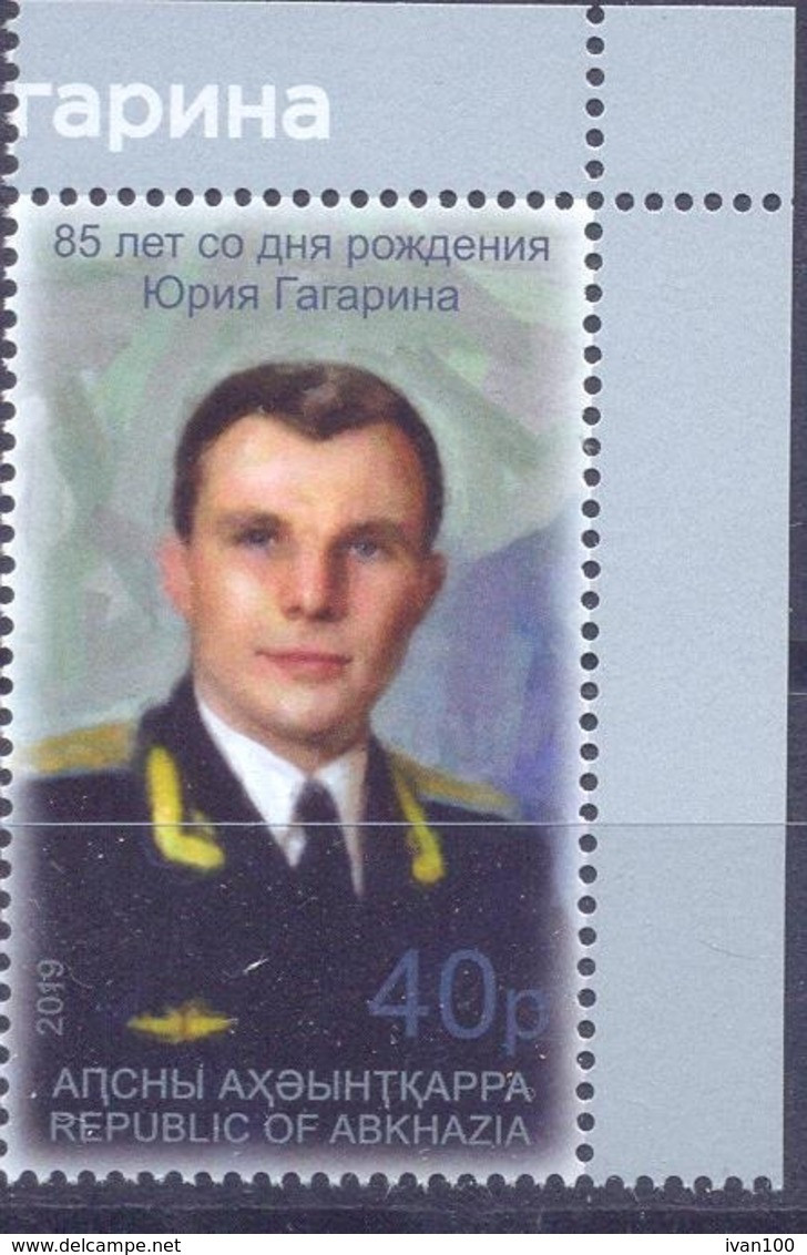 2019. Russia, Abkhazia, Space, 85th Birth Anniv. Of Yurii Gagarin, 1v Perforated, Mint/** - Unused Stamps