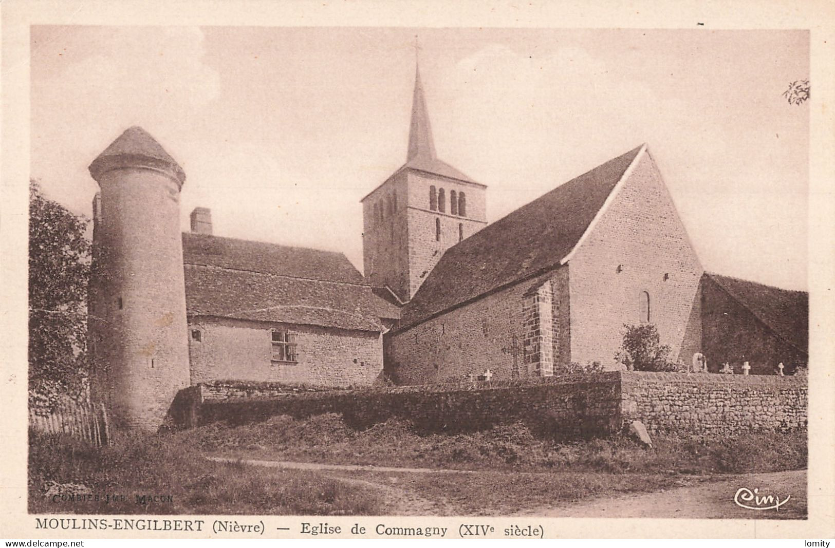 58 Moulins Engilbert église De Commagny CPA - Moulin Engilbert