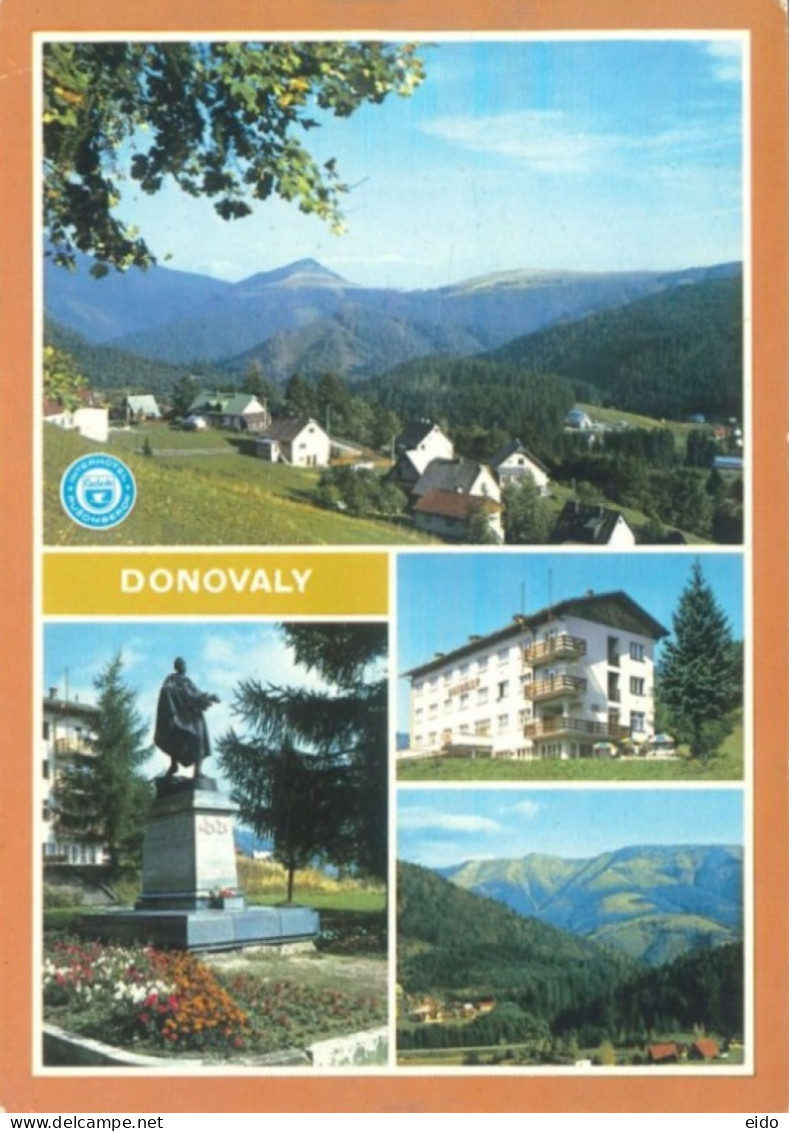 CZECHOSLOVAKIA - 1990 - DONOVALY POSTCARD WITH STAMP. - Usados