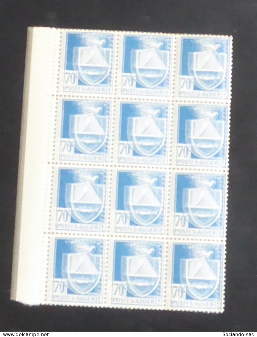 ALGERIE - 1942-45 - N°YT. 188 - Constantine 70c Bleu - Bloc De 12 Bord De Feuille - Neuf Luxe ** / MNH / Postfrisch - Neufs