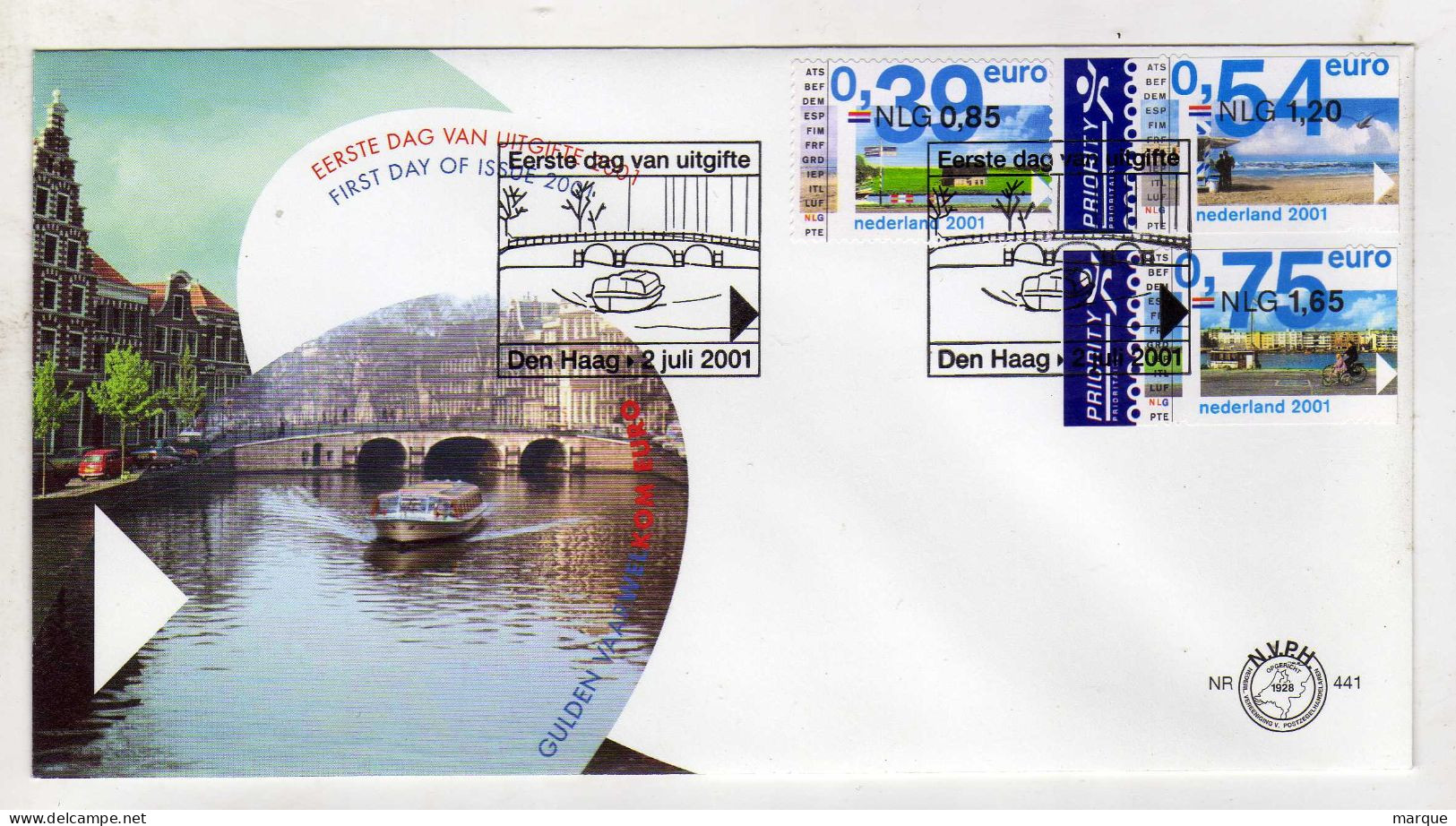 Enveloppe 1er Jour PAYS BAS NEDERLAND Oblitération 02/07/2001 - FDC