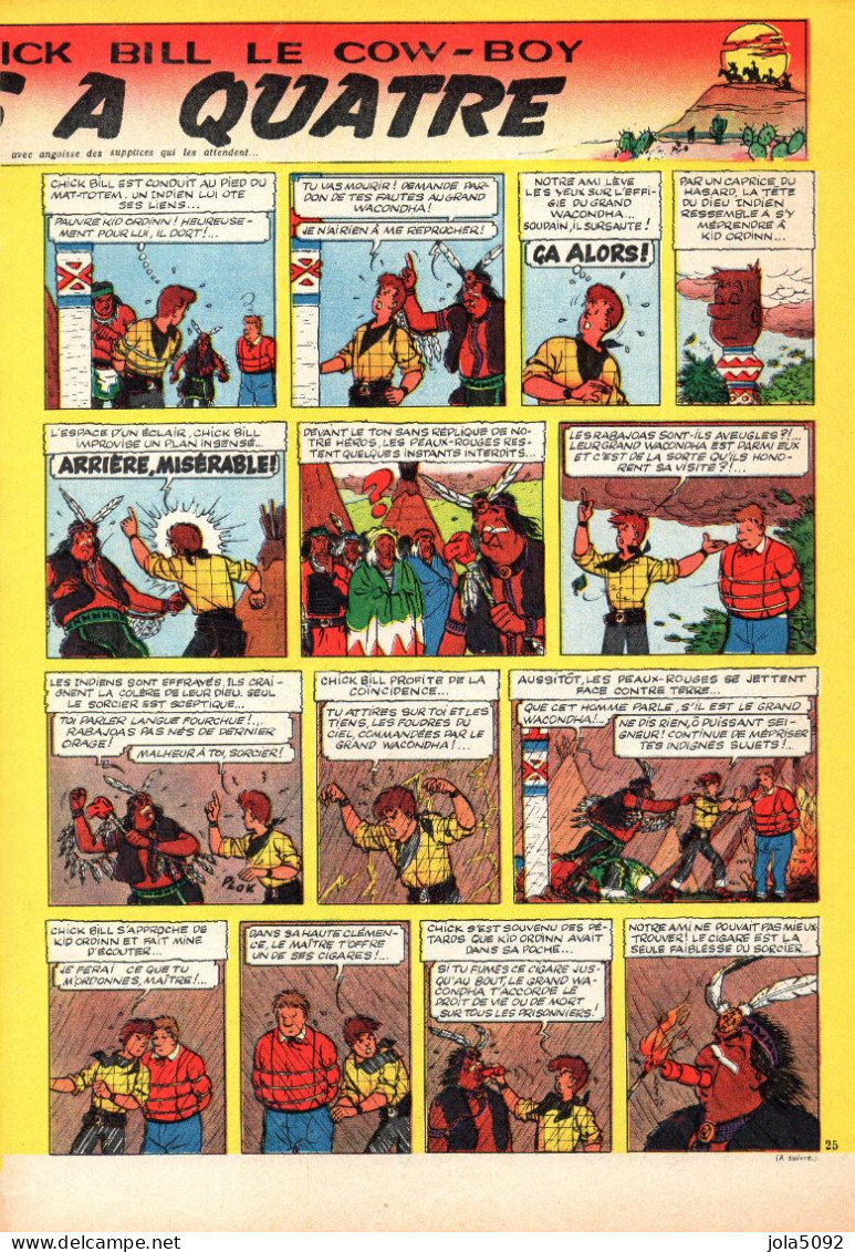 TIBET - Les Diables à Quatre - 2 Planches Issues Du Journal Tintin - Chick Bill