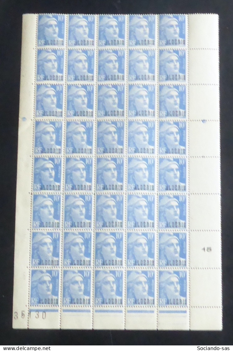ALGERIE - 1945-47 - N°YT. 241 - Marianne De Gandon 10f Bleu - Bloc De 40 Bord De Feuille - Neuf Luxe ** / MNH - Neufs