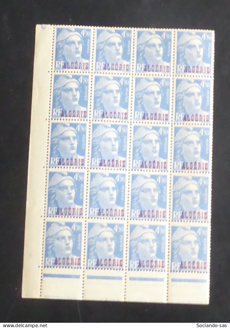 ALGERIE - 1945-47 - N°YT. 239 - Marianne De Gandon 4f50 Bleu - Bloc De 20 Bord De Feuille - Neuf Luxe ** / MNH - Neufs