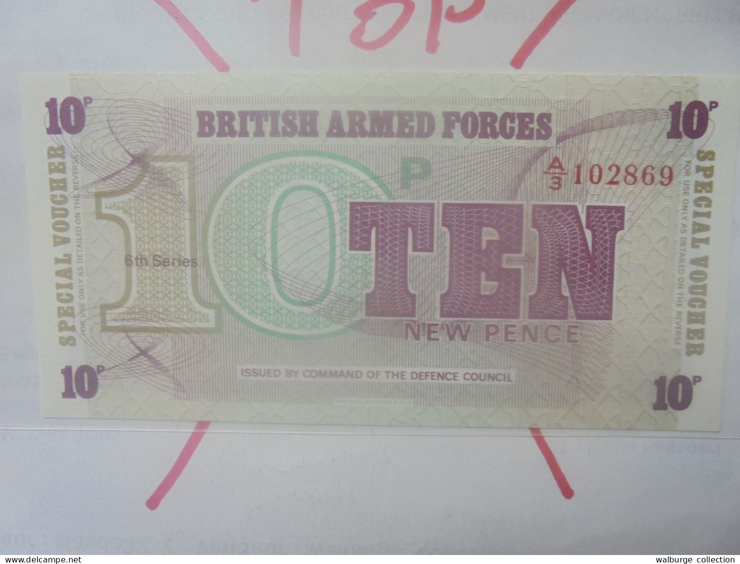 GRANDE-BRETAGNE(MILITAIRE) 10 NEW PENCE 1972 Neuf (B.33) - British Armed Forces & Special Vouchers