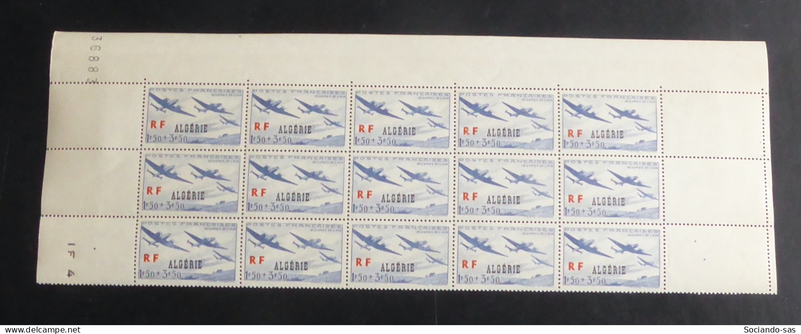 ALGERIE - 1945 - N°YT. 245 - Oeuvres De L'air - Bloc De 15 Bord De Feuille - Neuf Luxe ** / MNH - Neufs