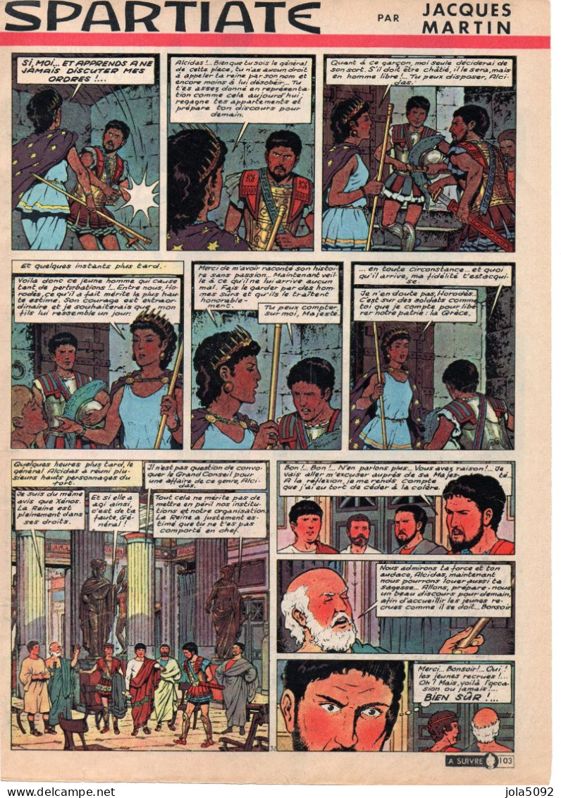 Jacques MARTIN - ALIX Et Le Dernier Spartiate - 8 Planches Issues Du Journal Tintin (1) - Alix