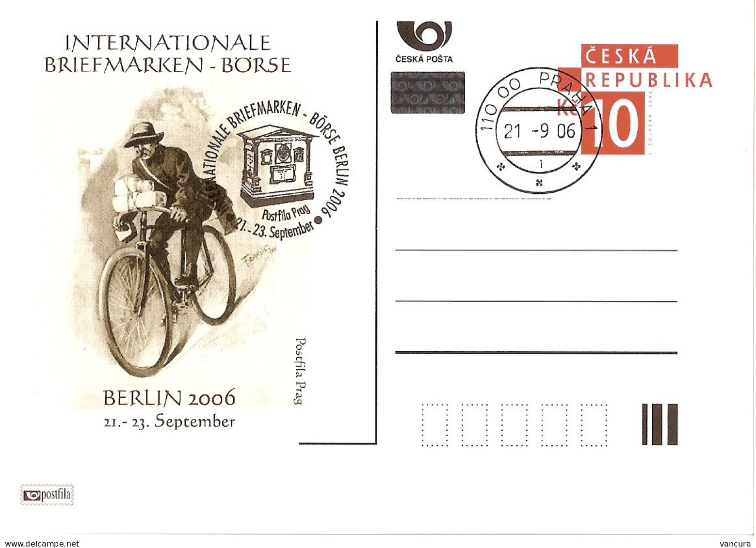 CDV A 134 Czech Republic Berlin 2006 Cycling Postman - Cartes Postales