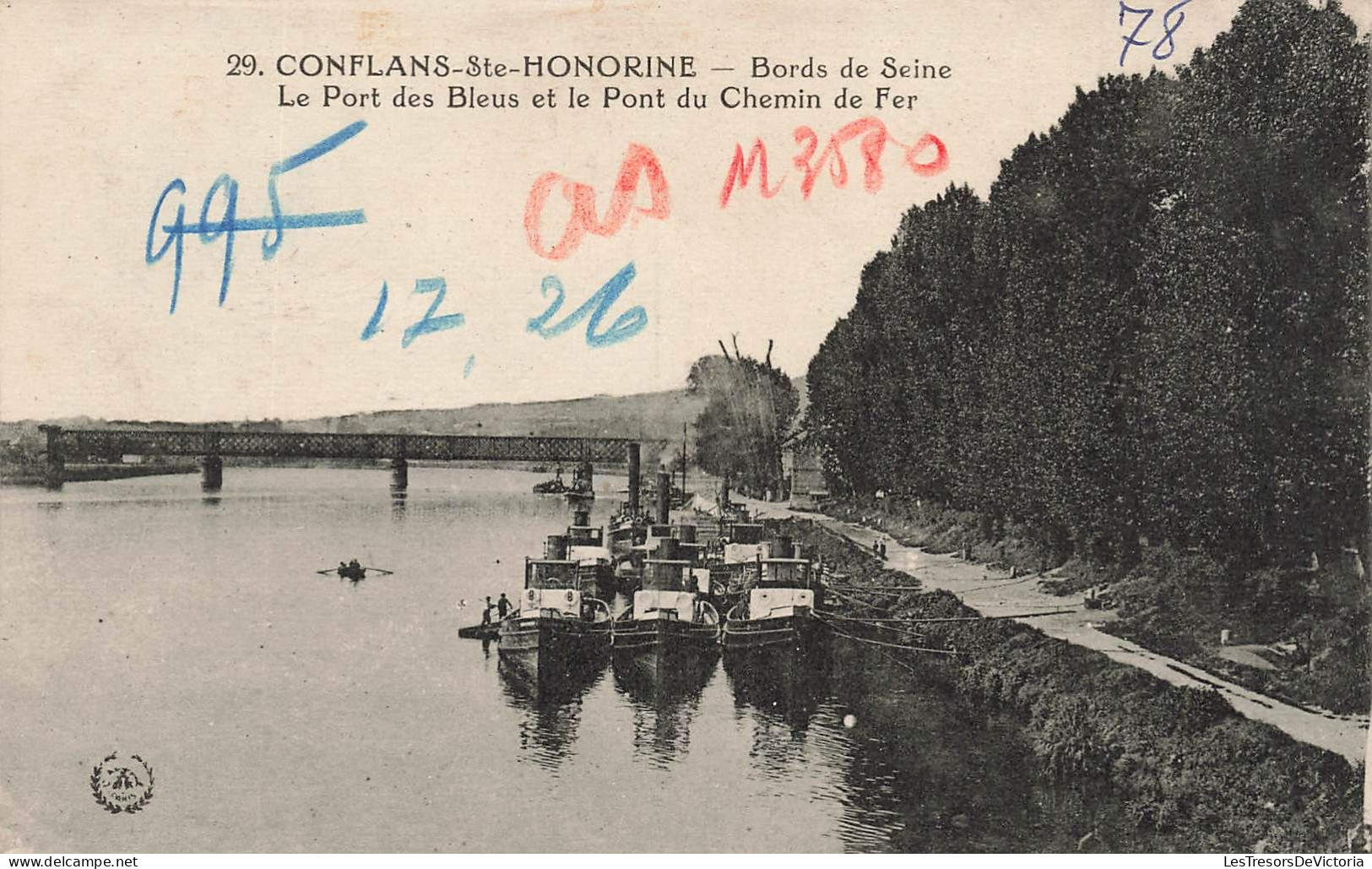 FRANCE - Conflans Saint Honorine - Le Port Des Bleus Et Le Pont Du Chemin De Fer - Carte Postale Ancienne - Conflans Saint Honorine