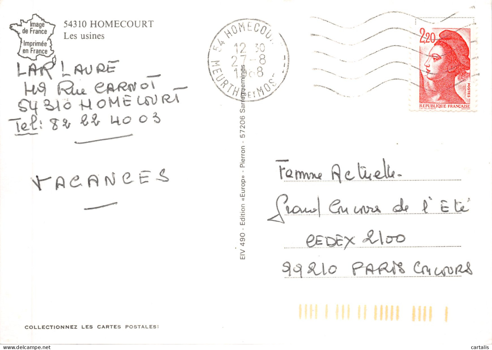 54-HOMECOURT-LES USINES-N°617-D/0383 - Homecourt