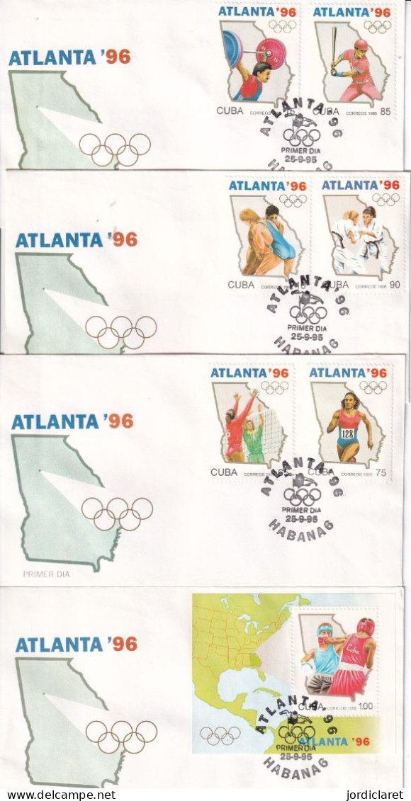 FDC   CUBA 1995 - Zomer 1996: Atlanta