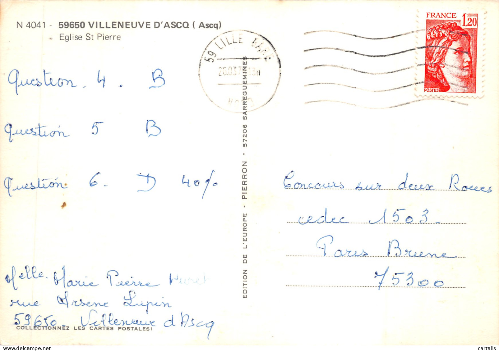 59-VILLENEUVE D ASCQ-N°618-C/0151 - Villeneuve D'Ascq