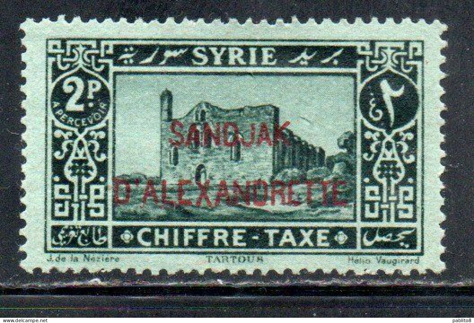 SANDJAK D'ALEXANDRETTE ALEXANDRETTA 1938 POSTAGE DUE STAMPS TAXE 2p MLH - Ongebruikt