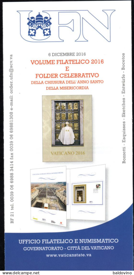 Vaticano 2016 23 bollettini ufficiali emissioni filatelico-numismatiche