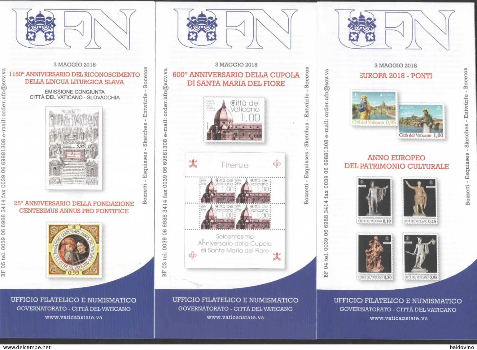 Vaticano 2018 15 Bollettini Ufficiali Emissioni Filatelico-numismatiche - Storia Postale