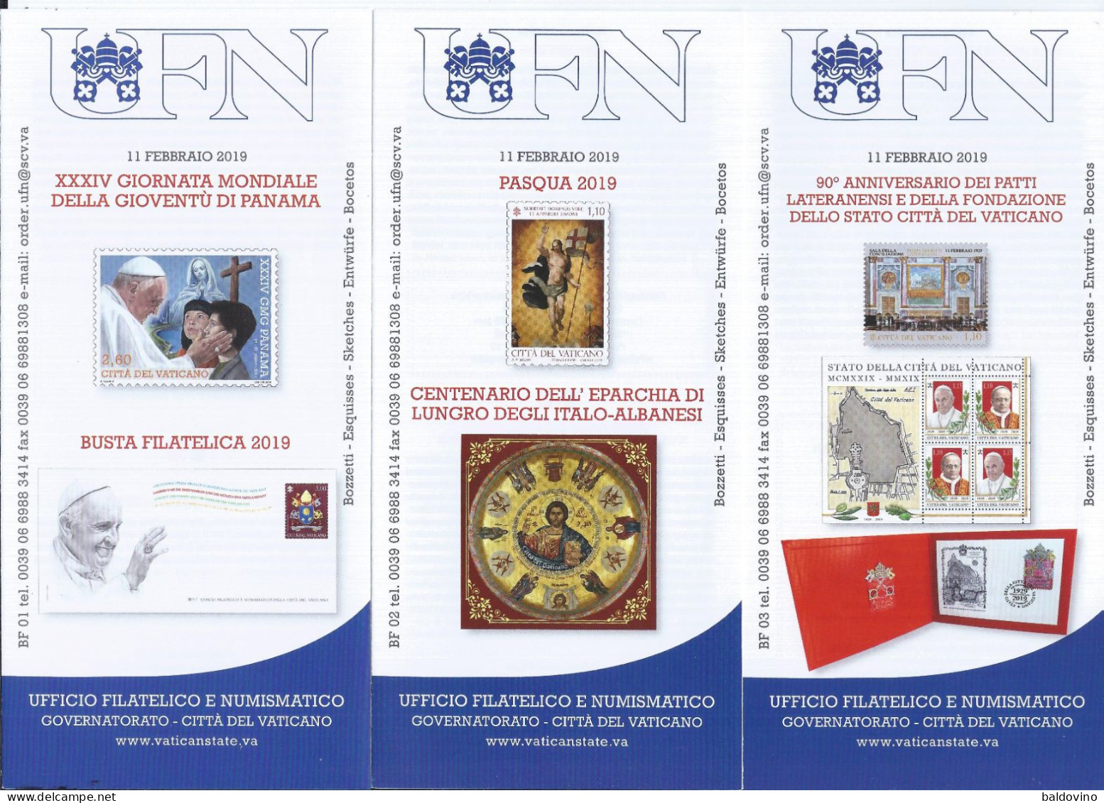 Vaticano 2019 15 Bollettini Ufficiali Emissioni Filatelico-numismatiche - Covers & Documents
