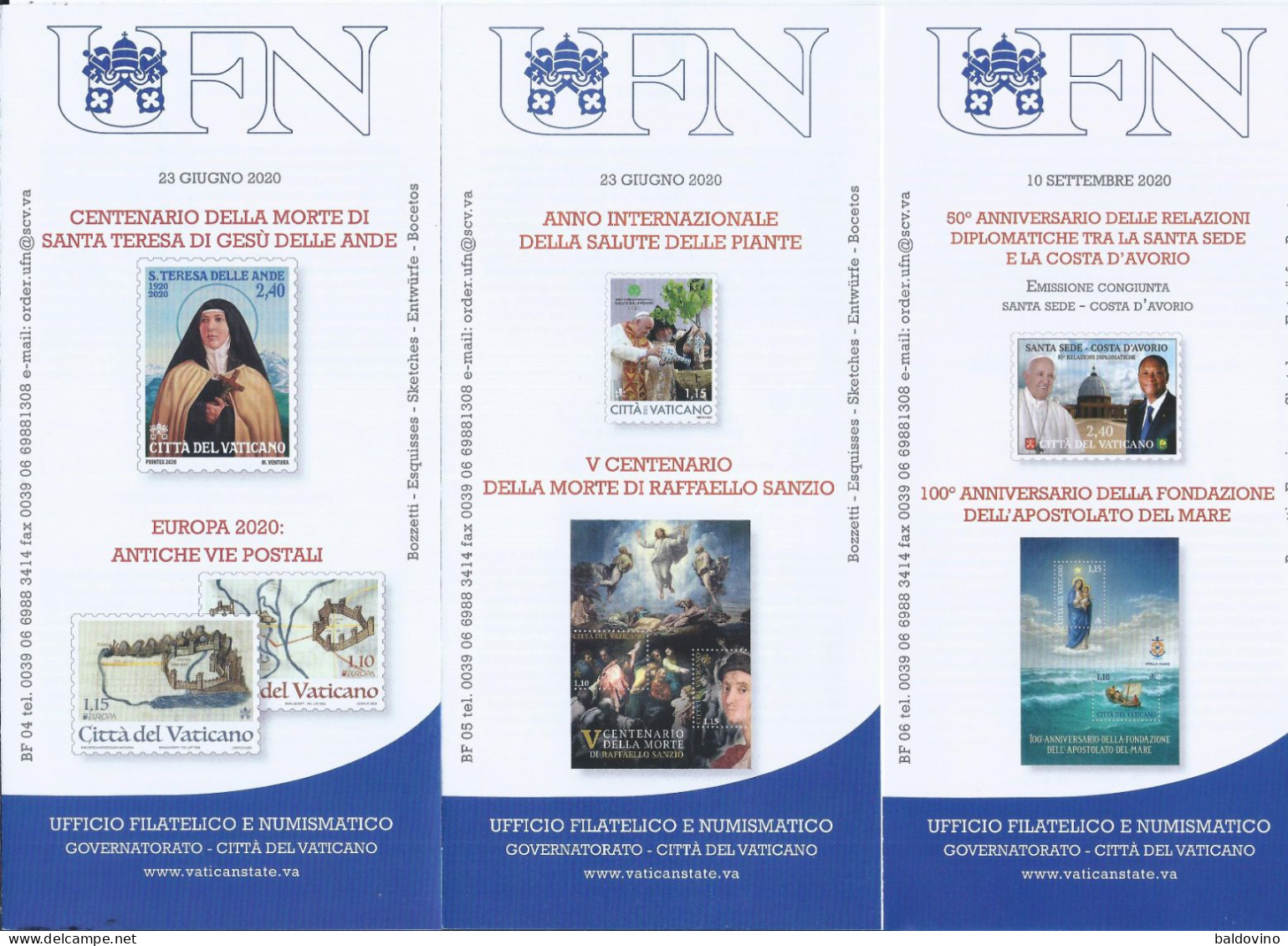 Vaticano 2020 15 Bollettini Ufficiali Emissioni Filatelico-numismatiche - Briefe U. Dokumente