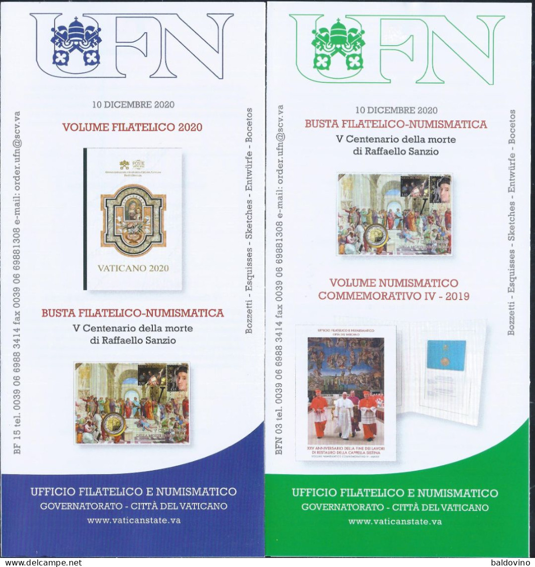 Vaticano 2020 15 Bollettini Ufficiali Emissioni Filatelico-numismatiche - Lettres & Documents