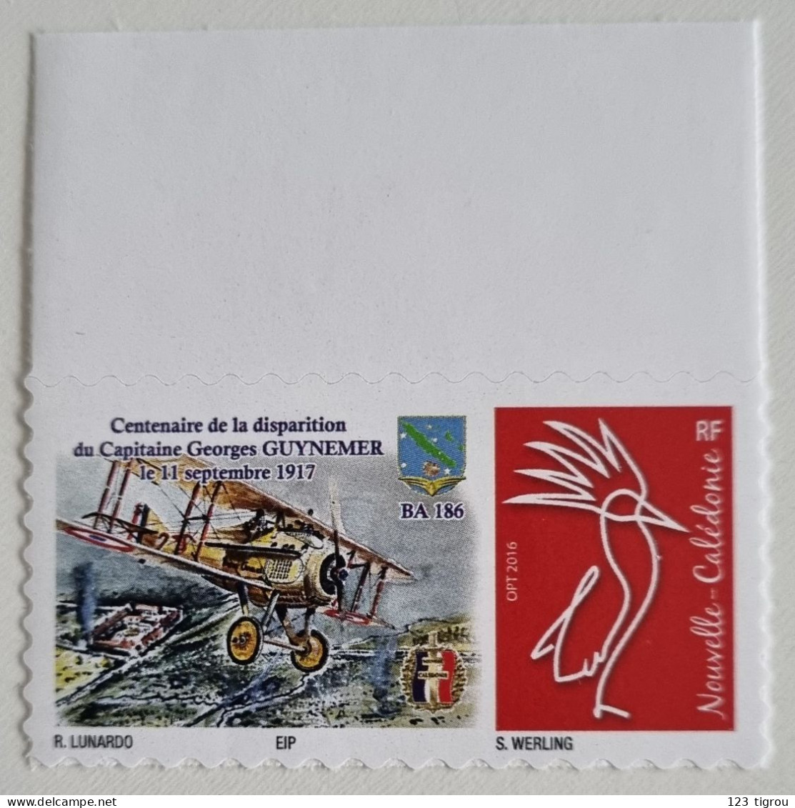 CAGOU PERSONNALISE LOGO GUYNEMER DE LUNARDO 2017 - Unused Stamps