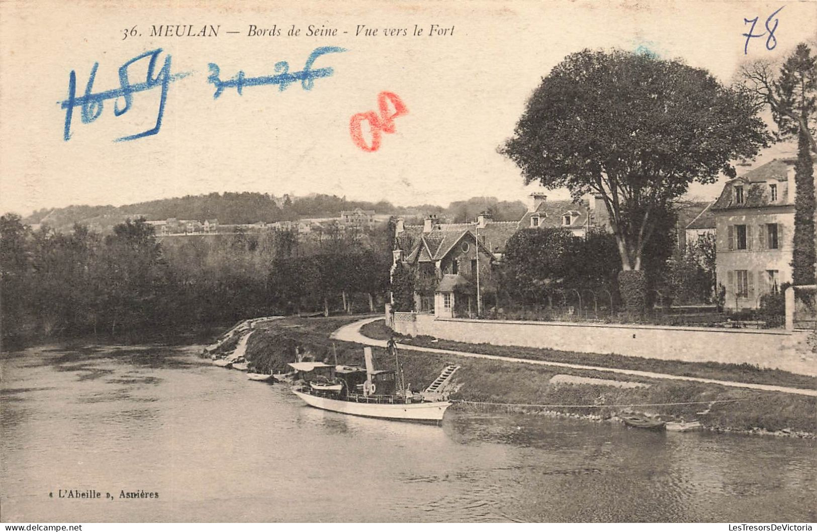 FRANCE - Meulan  - Vue Vers Le Fort - Bords De Seine - Carte Postale Ancienne - Meulan