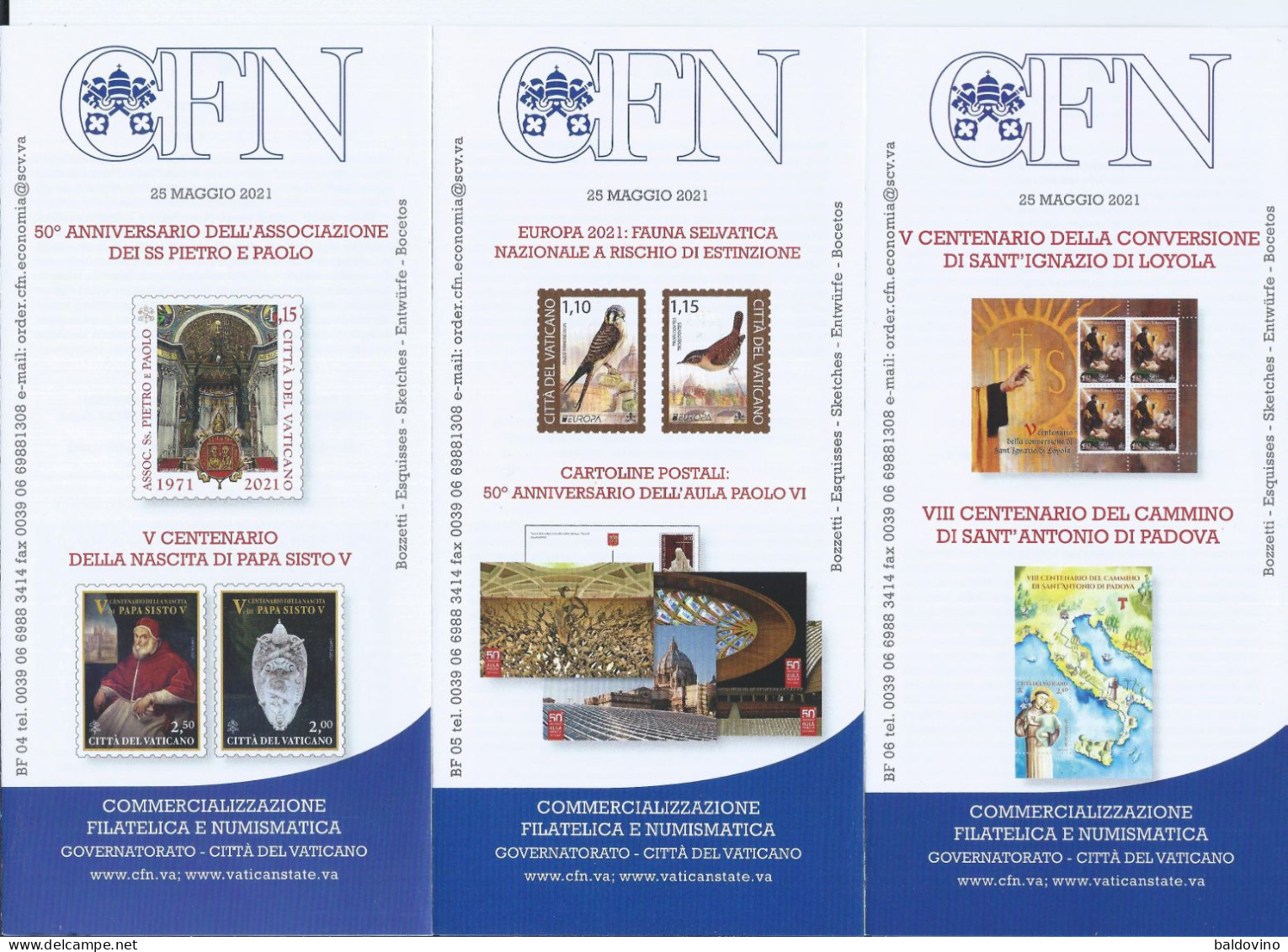 Vaticano 2021 13 Bollettini Ufficiali Emissioni Filatelico-numismatiche - Briefe U. Dokumente