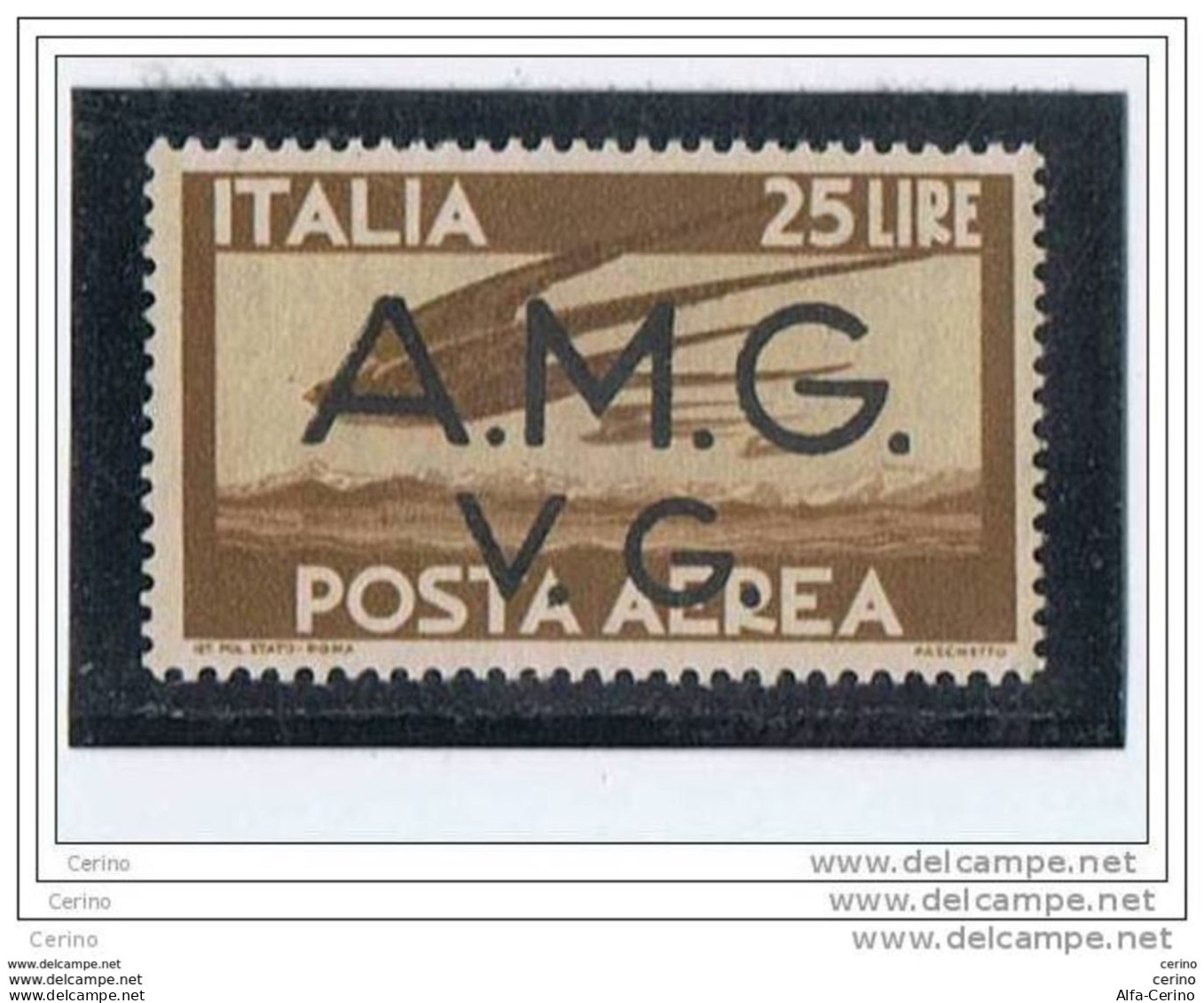 VENEZIA  GIULIA (AMG-VG):  1945/47  PA. DEMOCRATICA  -  £. 25  BRUNO  ROSSASTRO  N. -  SASS. 7 A - Nuovi