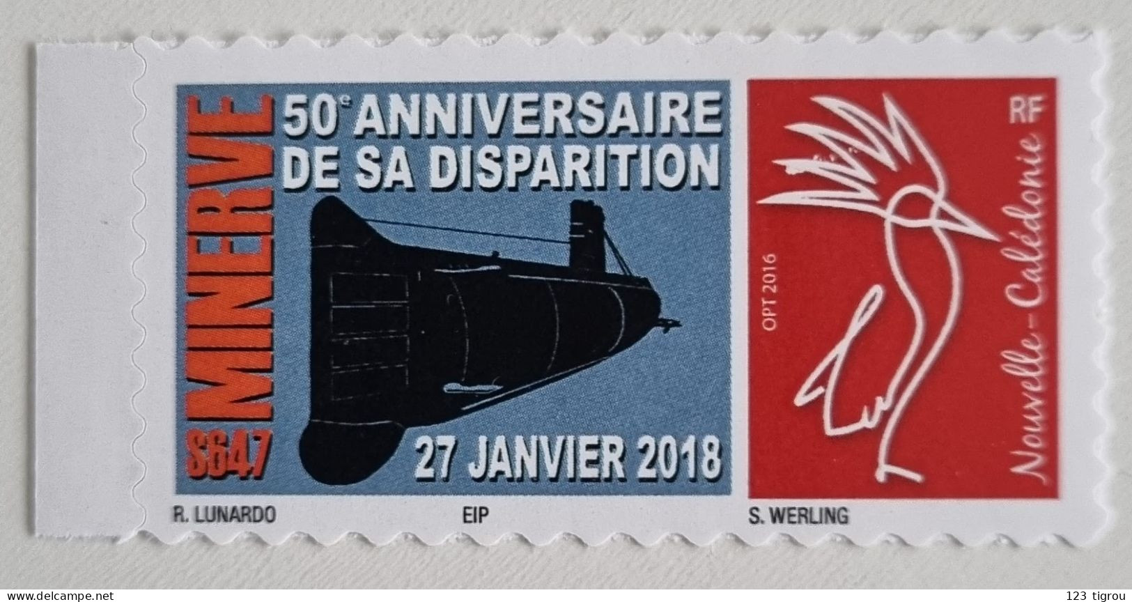 CAGOU PERSONNALISE LOGO SOUS MARIN MINERVE DE LUNARDO 2018 - Unused Stamps