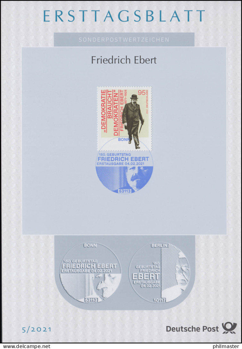 ETB 05/2021 Erster Reichspräsident Friedrich Ebert - 2011-…