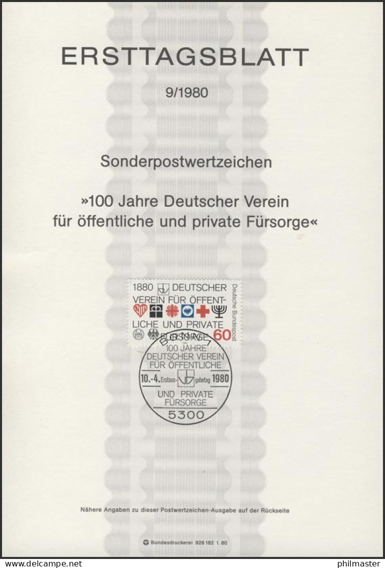 ETB 09/1980 Dt. Verein Für öffentliche Und Private Fürsorge - 1974-1980