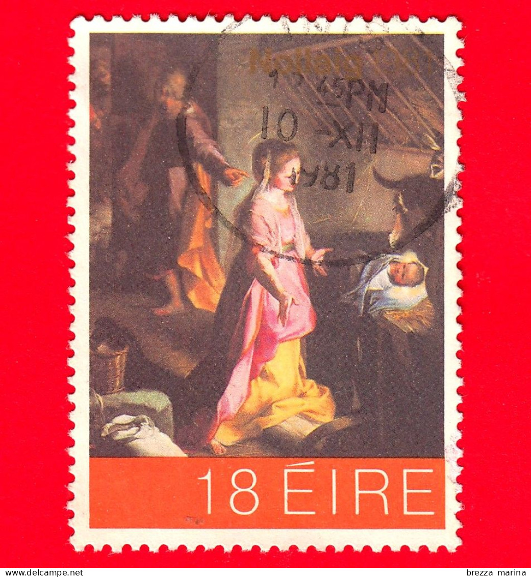 IRLANDA - EIRE - Usato - 1981 - Natale - Natività (F. Barocci) 1597 -18 - Gebraucht