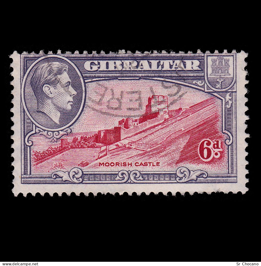 GIBRALTAR.1945.GVI.6d.SG 126C.USED.Perf 13 - Gibraltar