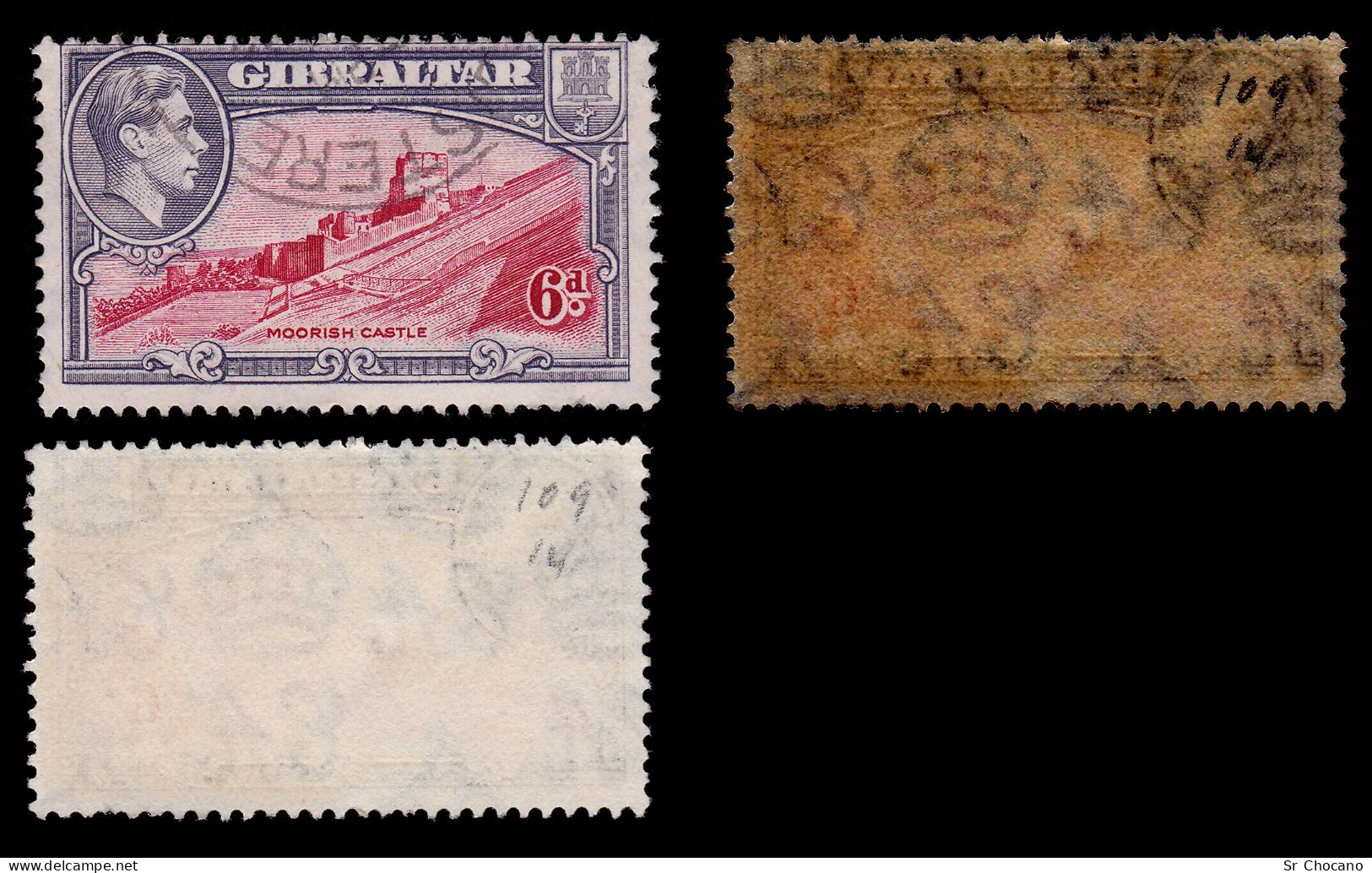 GIBRALTAR.1945.GVI.6d.SG 126C.USED.Perf 13 - Gibraltar