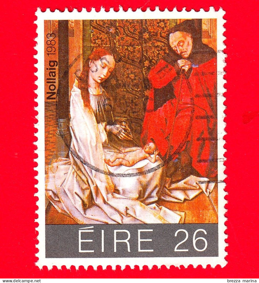 IRLANDA - EIRE - Usato - 1983 - Natale - Natività (R. Van Der Weyden) - 26 - Oblitérés