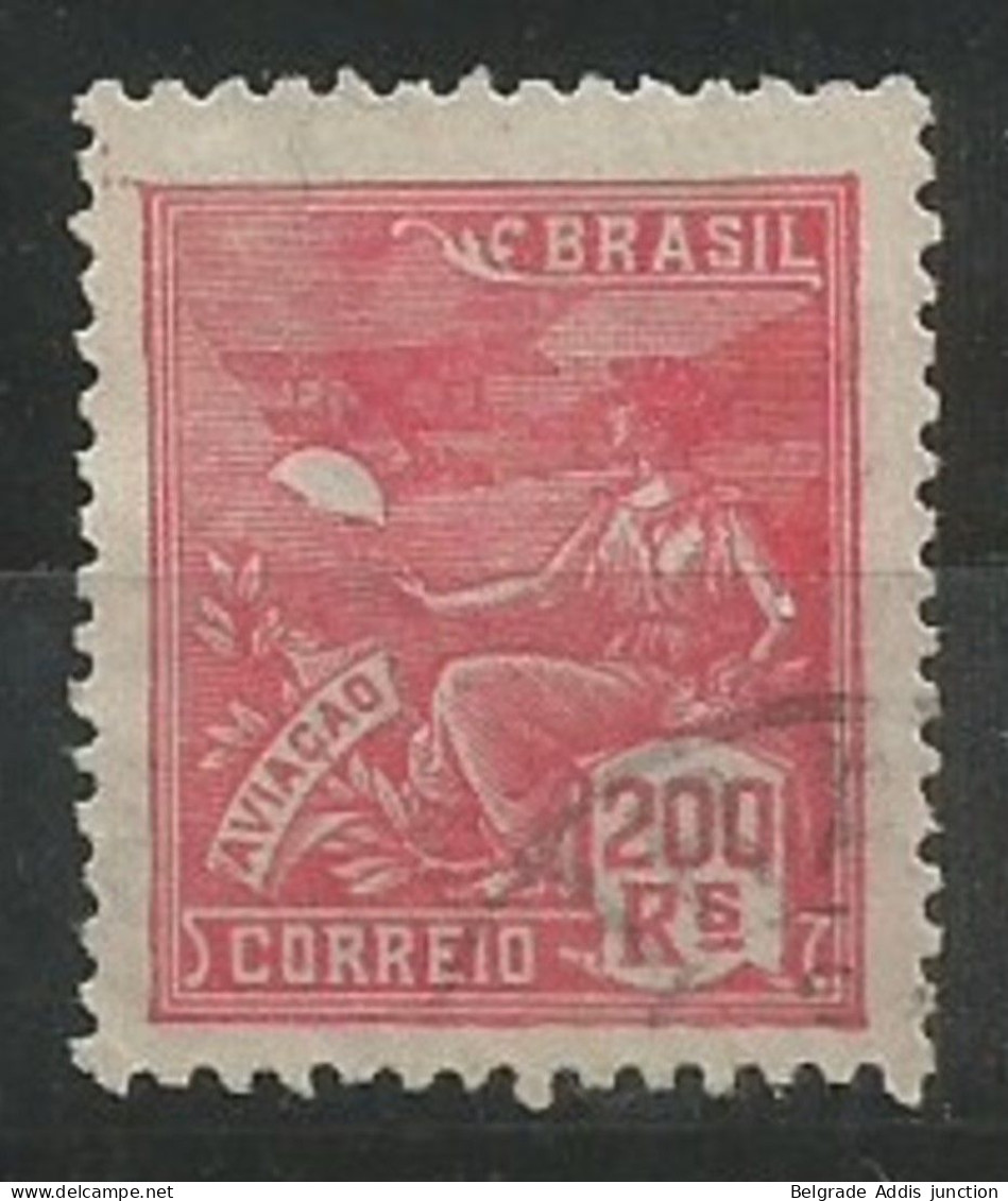 Brazil 200R. Error: Partially Printed On Back 1921 Used - Gebruikt