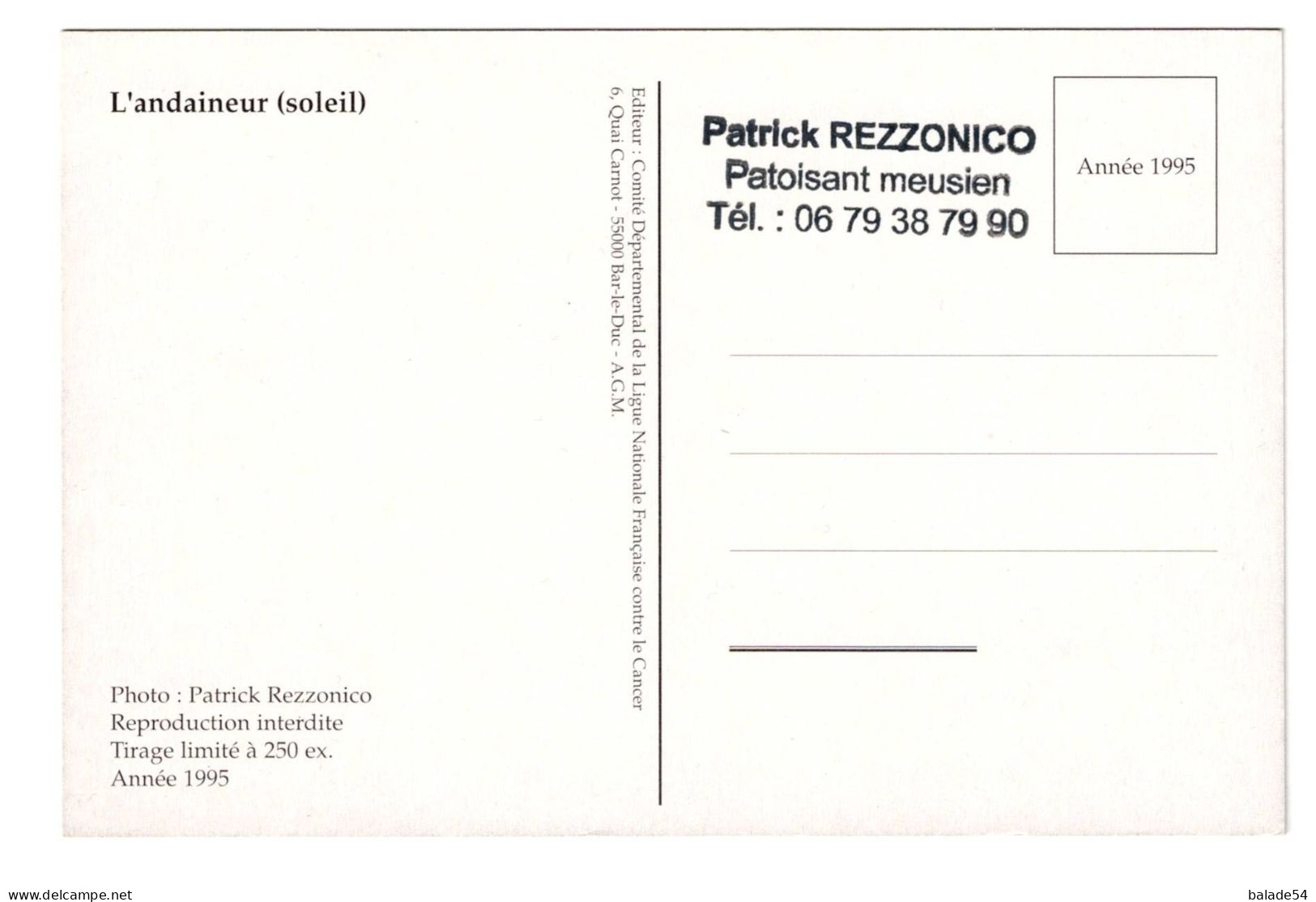 CPM - SENON (55) L'Andaineur - Photo Patrick REZZONICO Tirage Limité à 250 Exemplaires - Trattori