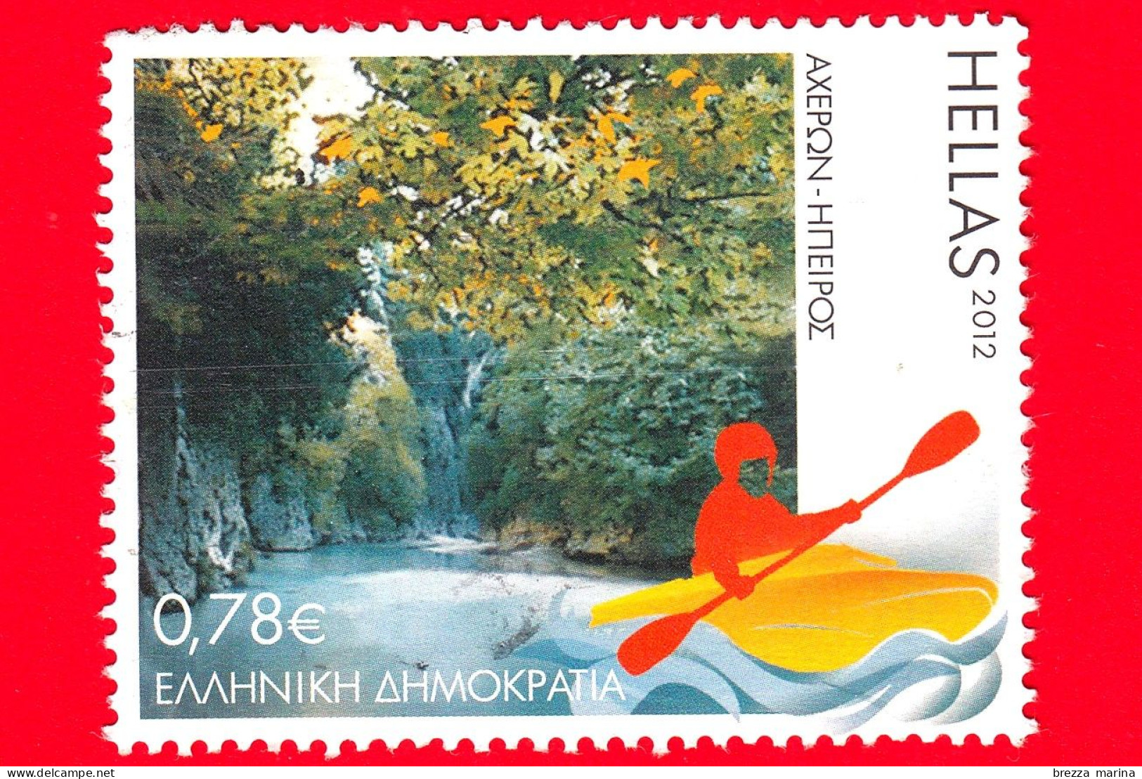 GRECIA - Usato - 2012 - Turismo - Fiume Acheronte - Epiro - Kayak - 0.78 - Oblitérés